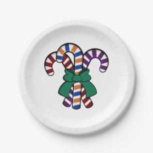 Candy Canes bouquet - green ribbon Paper Plates