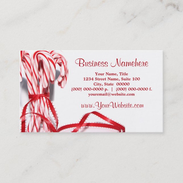 Candy Canes Business Cards (Front)