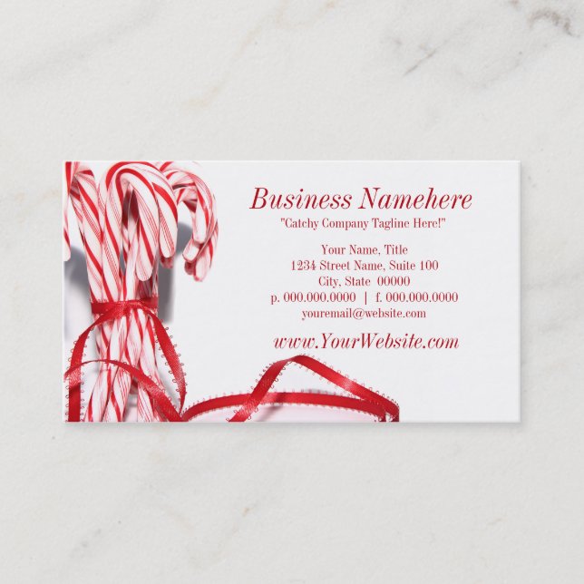 Candy Canes Business Cards (Front)