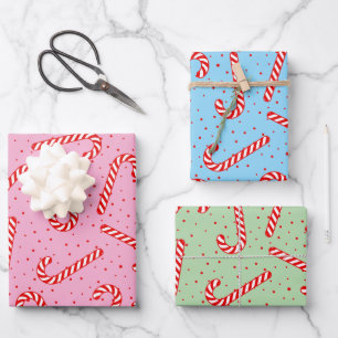 Candy Canes Christmas Design  Wrapping Paper Sheets