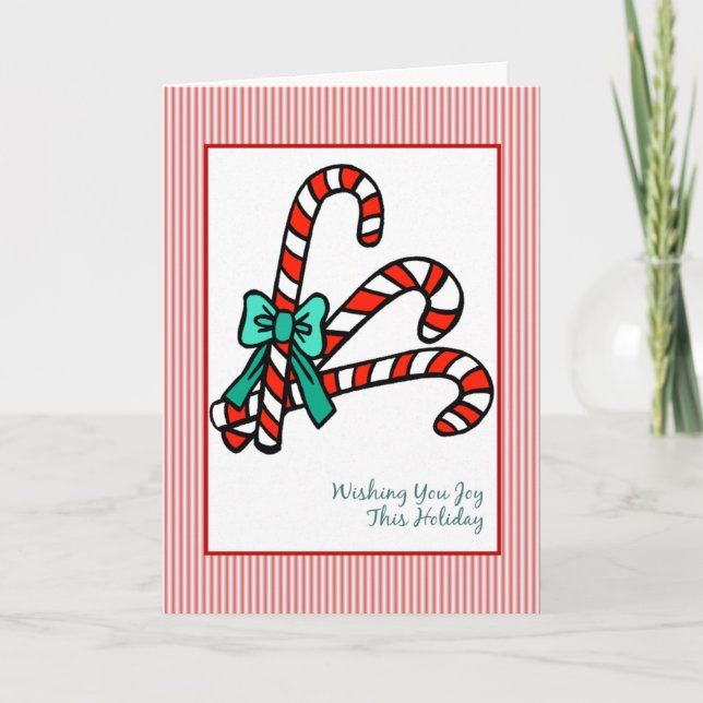 Candy Canes Christmas Holiday Card (Front)