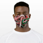 Candy Canes Christmas Holiday White Green and Red Adult Cloth Face Mask