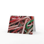 Candy Canes Christmas Holiday White Green and Red Card