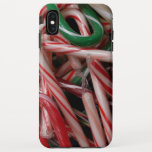 Candy Canes Christmas Holiday White Green and Red iPhone XS Max Case