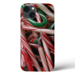 Candy Canes Christmas Holiday White Green and Red iPhone 13 Case