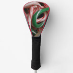 Candy Canes Christmas Holiday White Green and Red Golf Head Cover
