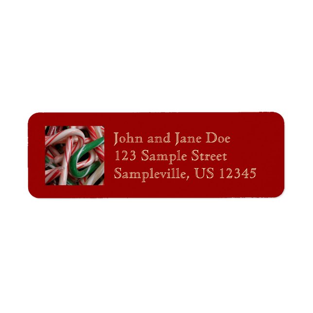 Candy Canes Christmas Holiday White Green and Red Label (Front)