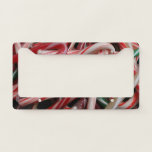Candy Canes Christmas Holiday White Green and Red License Plate Frame