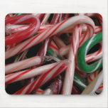 Candy Canes Christmas Holiday White Green and Red Mouse Pad