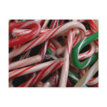 Candy Canes Christmas Holiday White Green and Red Postcard