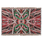Candy Canes Christmas Holiday White Green and Red Throw Blanket