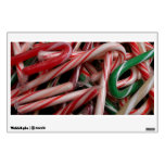 Candy Canes Christmas Holiday White Green and Red Wall Sticker