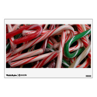 Candy Canes Christmas Holiday White Green and Red Wall Sticker