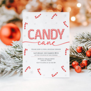 Candy Canes Christmas Party Invitation