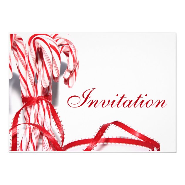 Candy Canes Christmas Party Invitations