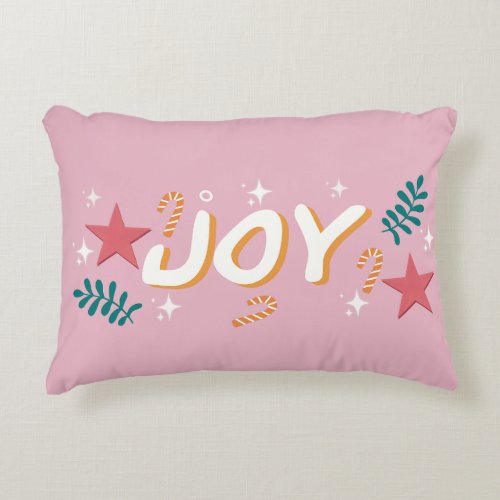 candy canes christmas pink trendy pretty feminine accent pillow