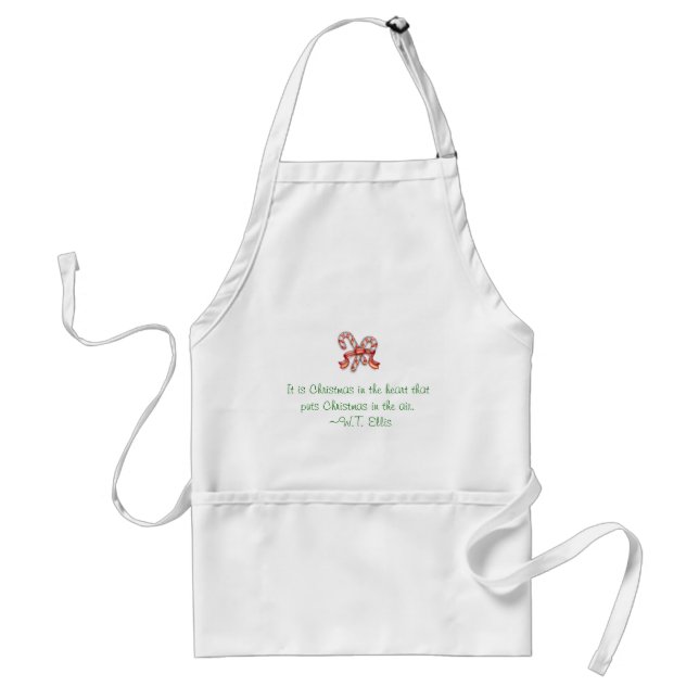 Candy Canes & Christmas Quote Apron (Front)