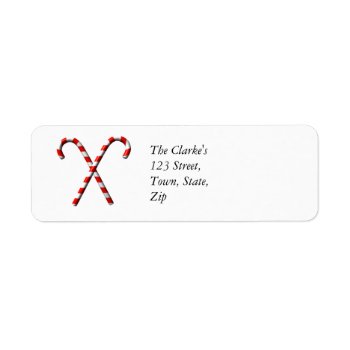 Candy Canes Christmas Return Address Labels by stampgallery at Zazzle