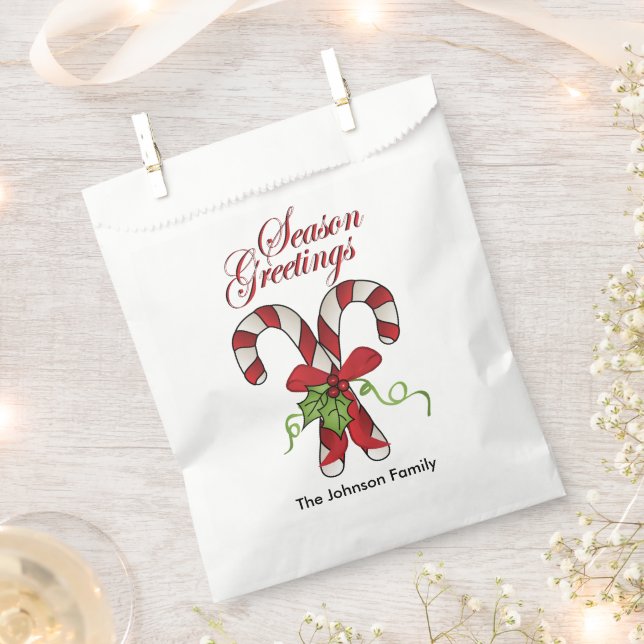 Candy Canes Christmas with DIY Text Favor Bag (Clipped)