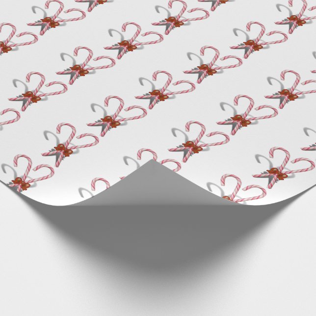Candy Canes Christmas Wrapping Paper (Corner)