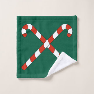Candy Canes Crossed Bath Towel Set