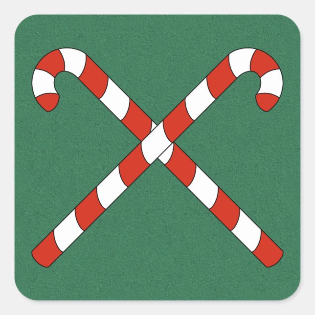 Candy Canes Crossed Square Sticker (Front)