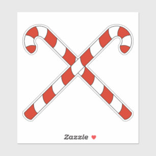 Candy Canes Crossed Sticker
