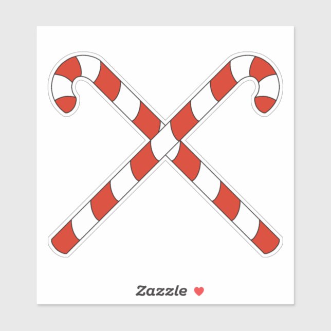 Candy Canes Crossed Sticker (Sheet)