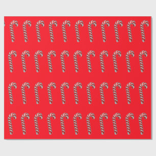 Candy Canes Glossy Wrapping Paper