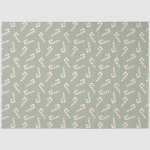 Candy Canes Green Christmas Tissue Paper