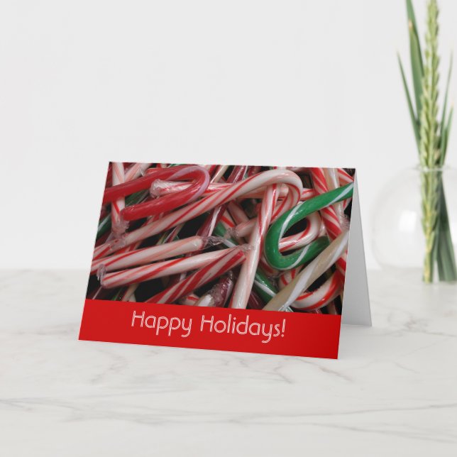 Candy Canes Holiday Card (Blank Inside) (Front)