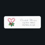 Candy Canes,Holly Berry Holiday,Christmas Label<br><div class="desc">Candy canes on holly berry. An elegant and sophisticated design. Customize with your name and address details.</div>