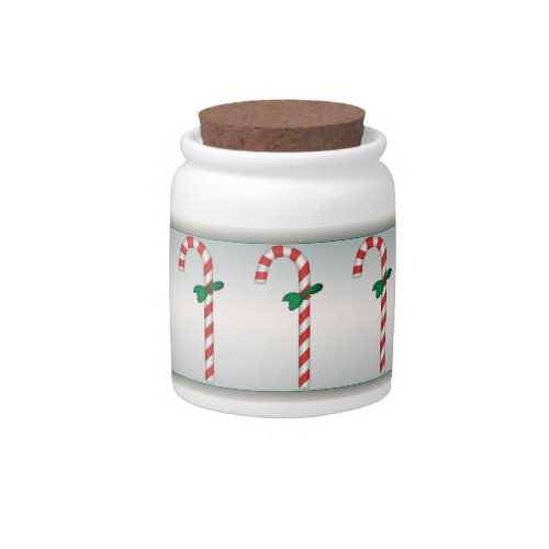 Candy Canes Jar with Silver Background