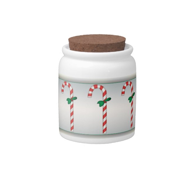 Candy Canes Jar with Silver Background (Front)