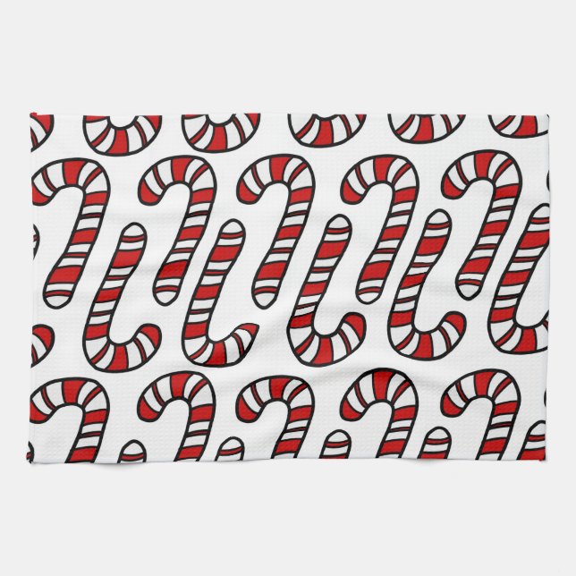 Candy Canes Kitchen Towel (Horizontal)