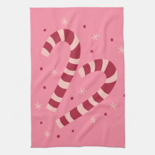 Candy canes kitchen towel