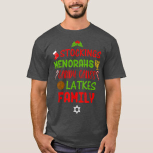 Candy Canes Latkes Hanukkah Christmas Chrismukkah T-Shirt