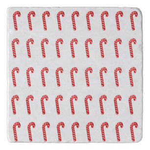 Candy Canes Marble Trivet