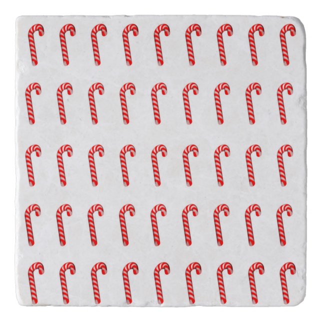 Candy Canes Marble Trivet (Front)