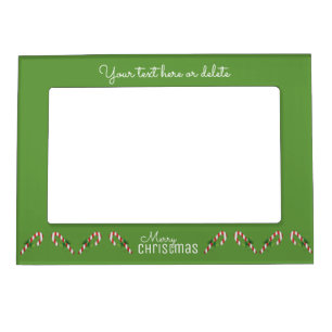 Candy Canes Merry Christmas Personalized Magnetic Frame