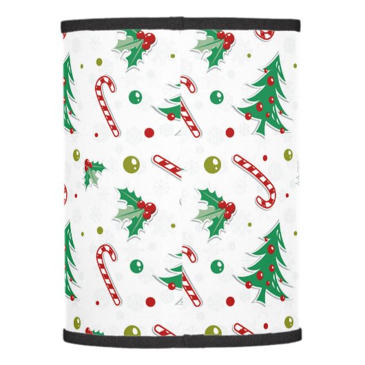 Candy Canes, Mistletoe, and Christmas Trees Lamp Shade (Back)
