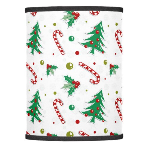 Candy Canes Mistletoe and Christmas Trees Lamp Shade