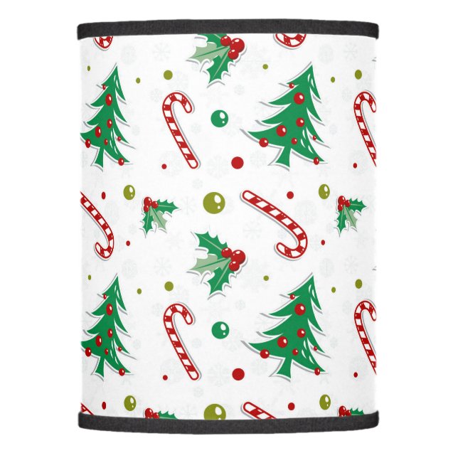 Candy Canes, Mistletoe, and Christmas Trees Lamp Shade (Front)
