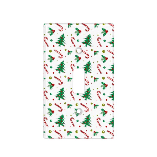 Candy Canes, Mistletoe, and Christmas Trees Light Switch Cover (Front)