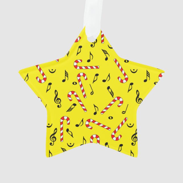 Candy Canes Music Notes Ornament (Back)