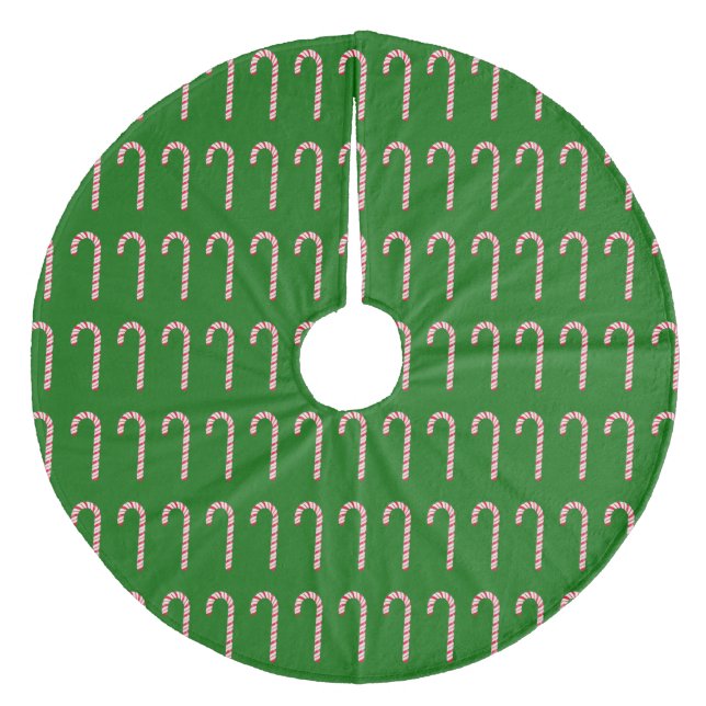 Candy Canes on Green Tree Skirt (Front)