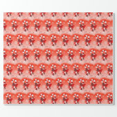 Candy Canes on Red Wrapping Paper (Flat)