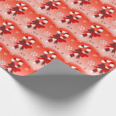 Candy Canes on Red Wrapping Paper (Corner)