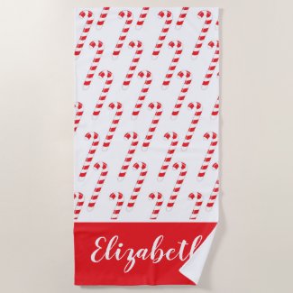 Candy Canes on the Beach Towel