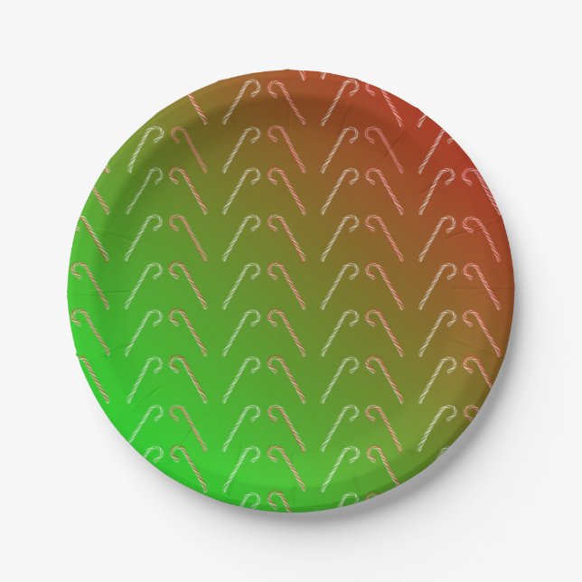 Candy Canes Paper Plates (Front)